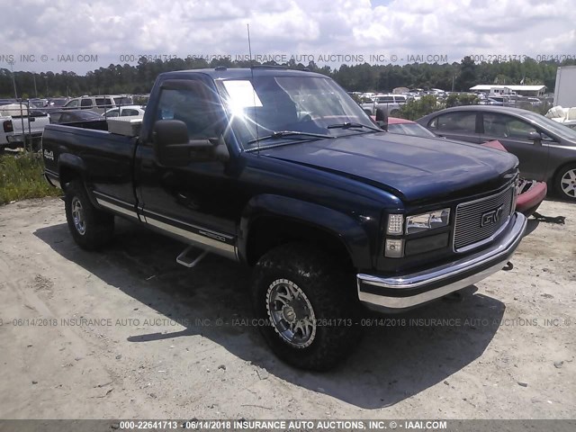 1GTGK24R5TZ541428 - 1996 GMC SIERRA K2500 BLUE photo 1