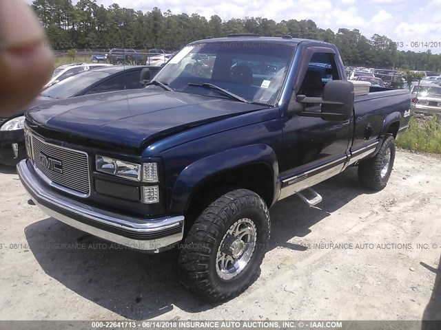 1GTGK24R5TZ541428 - 1996 GMC SIERRA K2500 BLUE photo 2