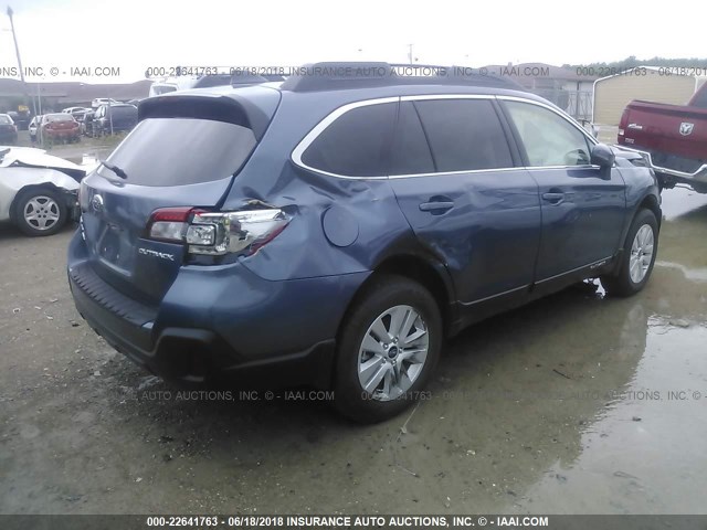 4S4BSAFC5J3304348 - 2018 SUBARU OUTBACK 2.5I PREMIUM BLUE photo 4