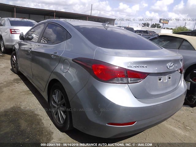 5NPDH4AE7GH742114 - 2016 HYUNDAI ELANTRA SE/SPORT/LIMITED SILVER photo 3