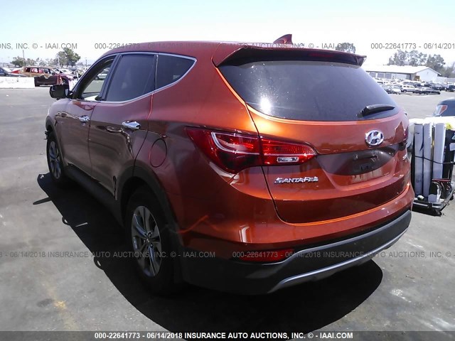 5XYZT3LBXFG298623 - 2015 HYUNDAI SANTA FE SPORT  ORANGE photo 3