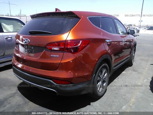 5XYZT3LBXFG298623 - 2015 HYUNDAI SANTA FE SPORT  ORANGE photo 4