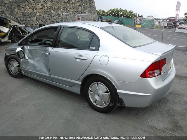 JHMFA362X7S024448 - 2007 HONDA CIVIC HYBRID SILVER photo 3