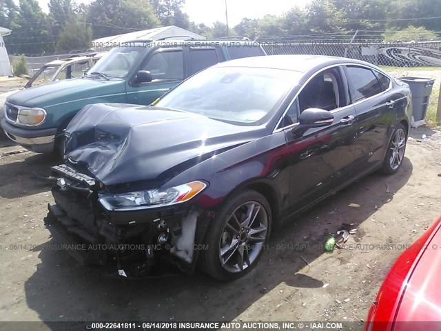 3FA6P0D96ER155535 - 2014 FORD FUSION TITANIUM BLACK photo 2