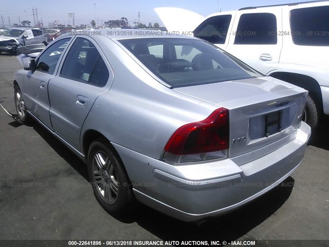YV1RS592672628799 - 2007 VOLVO S60 2.5T SILVER photo 3