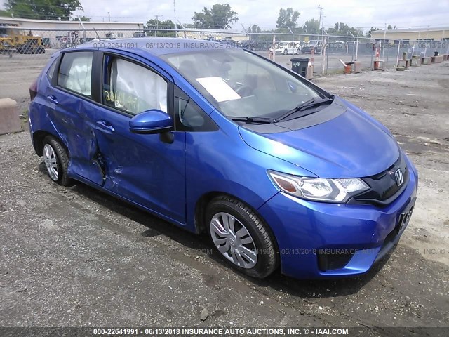 3HGGK5H56FM780373 - 2015 HONDA FIT LX BLUE photo 1