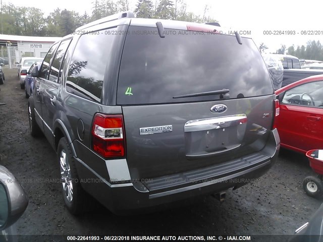 1FMJU2A54EEF13238 - 2014 FORD EXPEDITION LIMITED GRAY photo 3