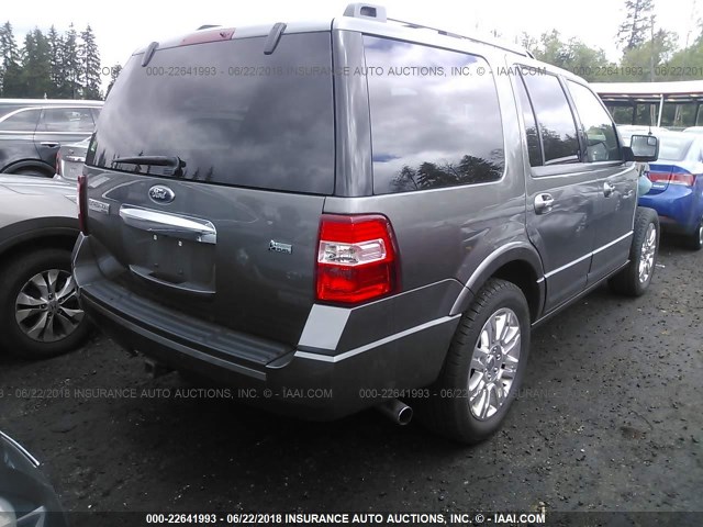 1FMJU2A54EEF13238 - 2014 FORD EXPEDITION LIMITED GRAY photo 4