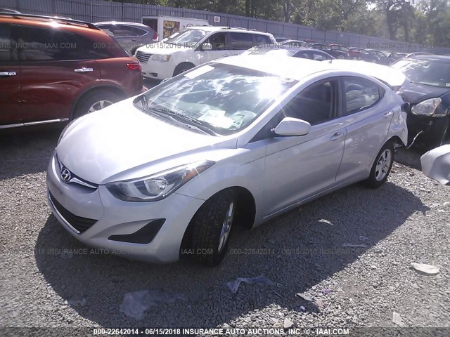 5NPDH4AEXEH456853 - 2014 HYUNDAI ELANTRA SE/SPORT/LIMITED SILVER photo 2