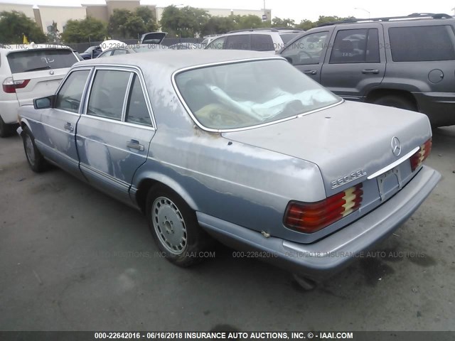 WDBCA39D7HA329171 - 1987 MERCEDES-BENZ 560 SEL BLUE photo 3