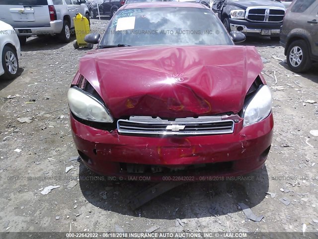 2G1WK15K679330819 - 2007 CHEVROLET MONTE CARLO LT RED photo 6