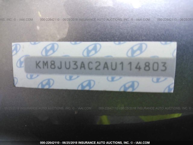 KM8JU3AC2AU114803 - 2010 HYUNDAI TUCSON GLS/LIMITED ვერცხლისფერი ფოტო 9