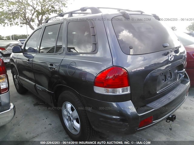 KM8SC73D65U981390 - 2005 HYUNDAI SANTA FE GLS/LX GRAY photo 3