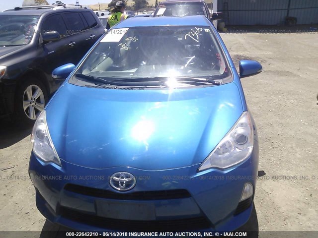 JTDKDTB35C1029496 - 2012 TOYOTA PRIUS C BLUE photo 6