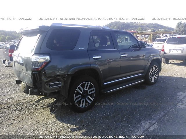JTEBU5JR4H5441597 - 2017 TOYOTA 4RUNNER SR5 PREM/LTDL/TRAIL/TRD GRAY photo 4
