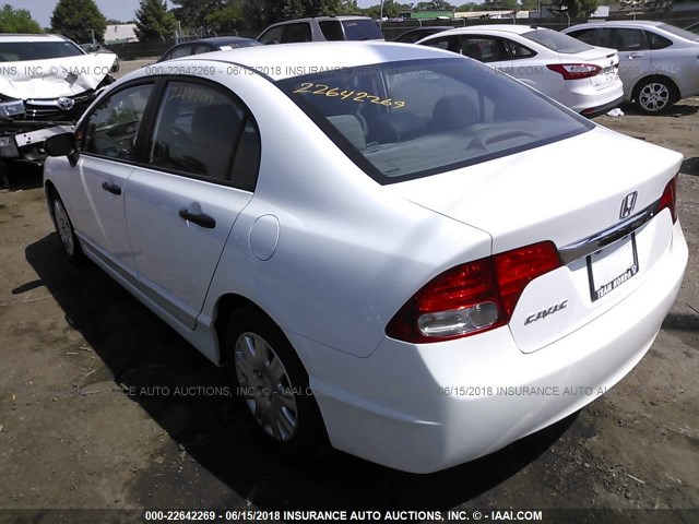 19XFA1F37AE081974 - 2010 HONDA CIVIC VP WHITE photo 3