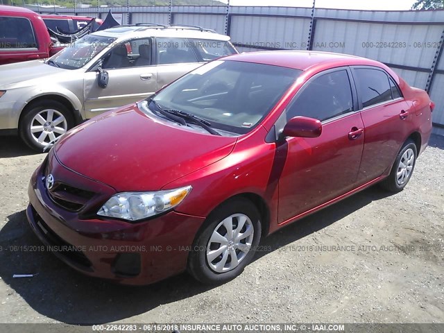 5YFBU4EE6BP001994 - 2011 TOYOTA COROLLA S/LE RED photo 2