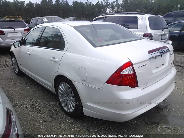 3FADP0L30AR295725 - 2010 FORD FUSION HYBRID WHITE photo 3