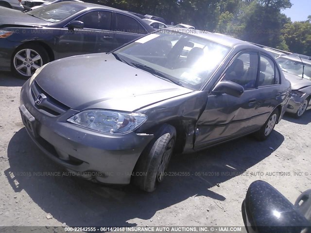 2HGES163X5H565903 - 2005 HONDA CIVIC DX VP Boz foto 2