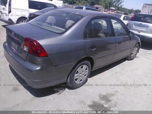 2HGES163X5H565903 - 2005 HONDA CIVIC DX VP GRAY photo 4