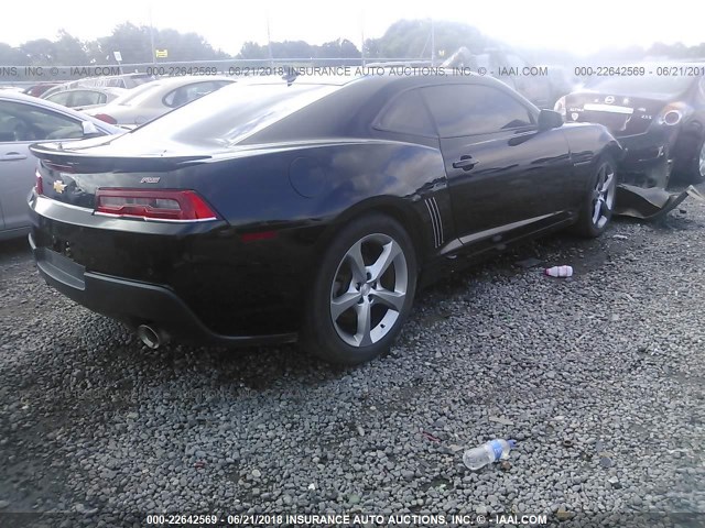 2G1FB1E37E9122759 - 2014 CHEVROLET CAMARO LT BLACK photo 4