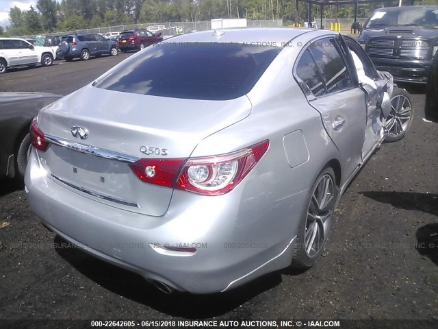 JN1BV7ARXEM686552 - 2014 INFINITI Q50 PREMIUM/SPORT SILVER photo 4