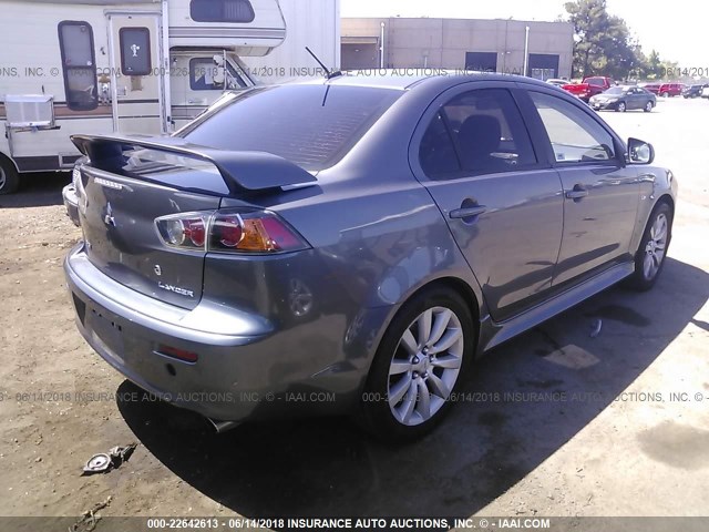 JA32U8FW6AU023413 - 2010 MITSUBISHI LANCER GTS GRAY photo 4