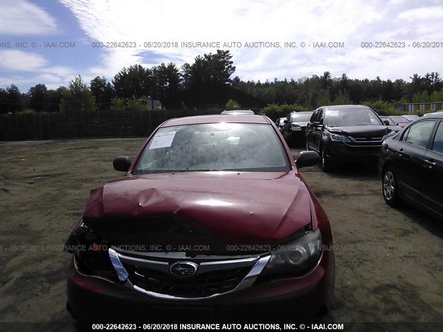 JF1GH61698H824532 - 2008 SUBARU IMPREZA 2.5I RED photo 6