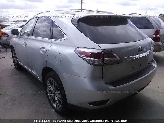 JTJBK1BA0D2450432 - 2013 LEXUS RX 350/BASE/F SPORT SILVER photo 3