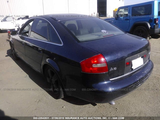 WAUED24B7YN076067 - 2000 AUDI A6 2.7T QUATTRO Dark Blue photo 3