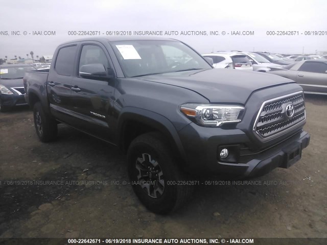 3TMCZ5AN4GM005963 - 2016 TOYOTA TACOMA DBL CAB/SR/SR5/TRD SPT/OR GRAY photo 1