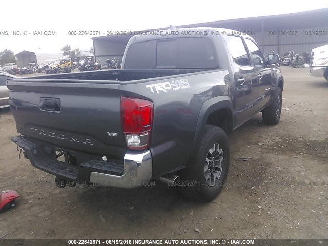 3TMCZ5AN4GM005963 - 2016 TOYOTA TACOMA DBL CAB/SR/SR5/TRD SPT/OR GRAY photo 4