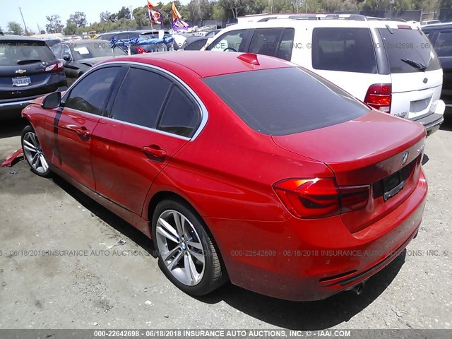 WBA8B3G33HNU35895 - 2017 BMW 340 I წითელი ფოტო 3