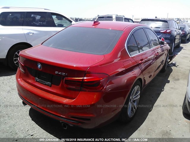 WBA8B3G33HNU35895 - 2017 BMW 340 I წითელი ფოტო 4