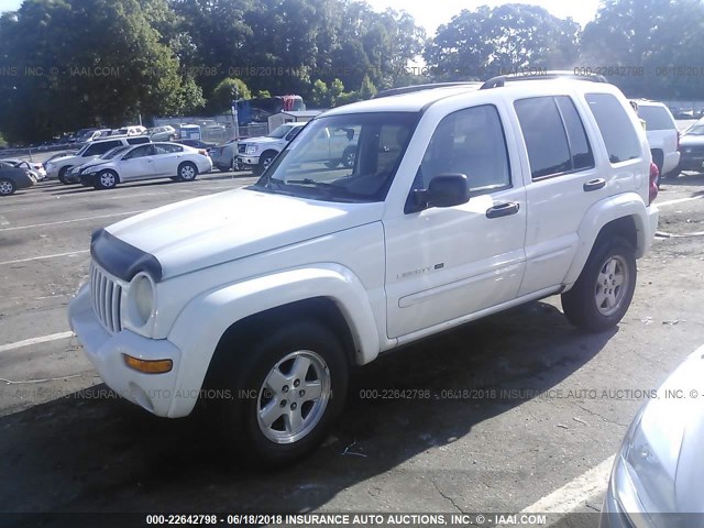 1J8GK58K62W218187 - 2002 JEEP LIBERTY LIMITED WHITE photo 2