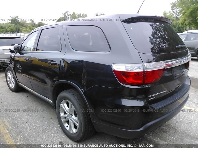 1C4RDJAG1CC278678 - 2012 DODGE DURANGO SXT BLACK photo 3