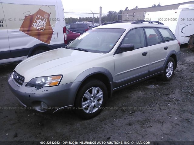 4S4BP61CX57331923 - 2005 SUBARU LEGACY OUTBACK 2.5I BEIGE photo 2