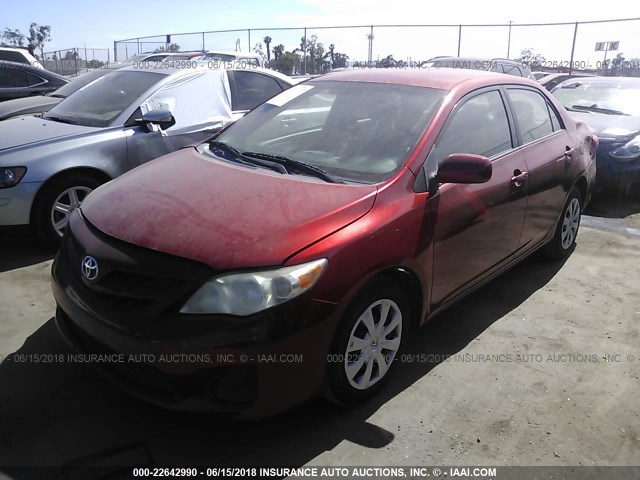 JTDBU4EE8B9136643 - 2011 TOYOTA COROLLA S/LE RED photo 2