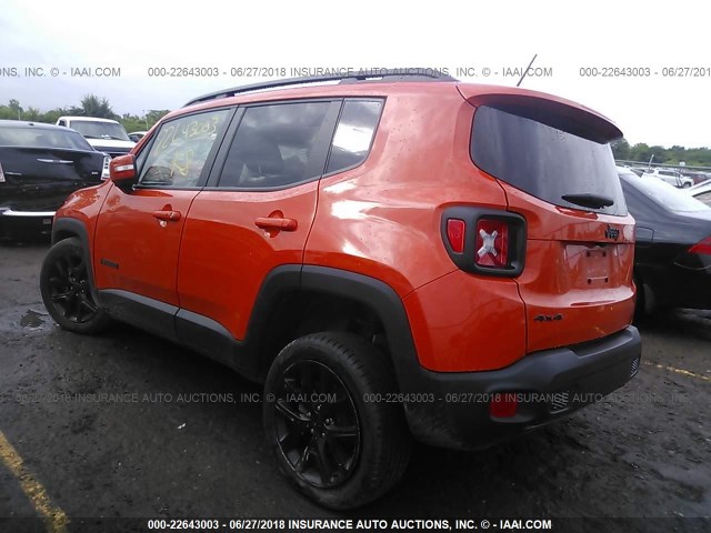 ZACCJBBB2HPF83455 - 2017 JEEP RENEGADE LATITUDE ORANGE photo 3