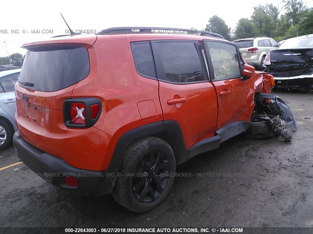 ZACCJBBB2HPF83455 - 2017 JEEP RENEGADE LATITUDE ORANGE photo 4