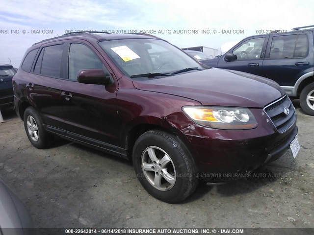 5NMSG13D77H080982 - 2007 HYUNDAI SANTA FE GLS BURGUNDY photo 1