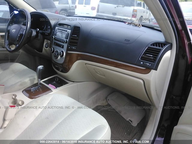 5NMSG13D77H080982 - 2007 HYUNDAI SANTA FE GLS BURGUNDY photo 5