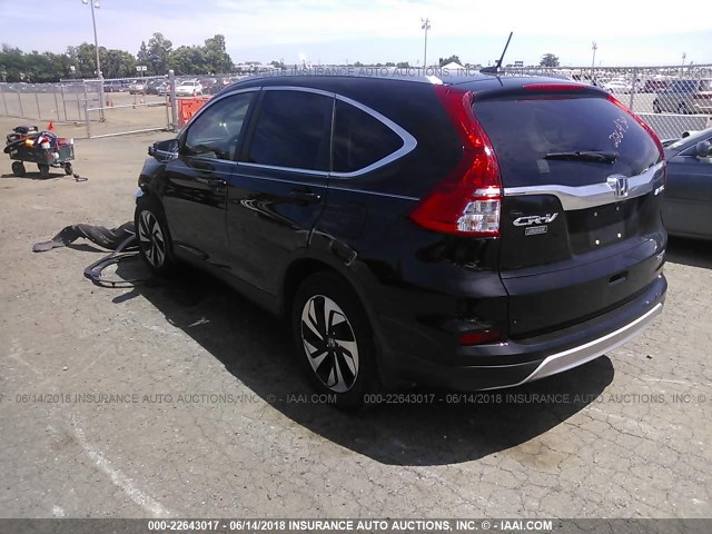 5J6RM4H90FL065339 - 2015 HONDA CR-V TOURING BLACK photo 3