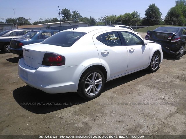 1C3CDZCG4DN503073 - 2013 DODGE AVENGER SXT WHITE photo 4