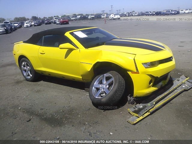 2G1FD3D31F9133247 - 2015 CHEVROLET CAMARO LT YELLOW photo 1