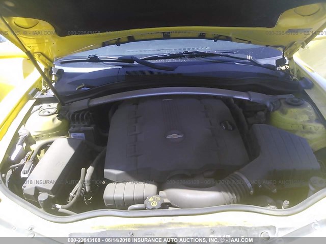 2G1FD3D31F9133247 - 2015 CHEVROLET CAMARO LT YELLOW photo 10