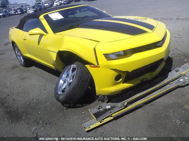 2G1FD3D31F9133247 - 2015 CHEVROLET CAMARO LT YELLOW photo 6