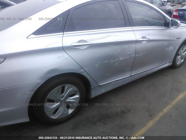 KMHEC4A47DA051058 - 2013 HYUNDAI SONATA HYBRID SILVER photo 6