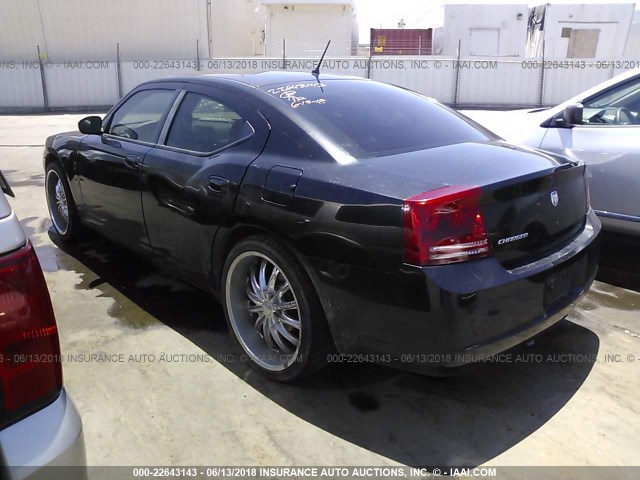 2B3KA43R28H336510 - 2008 DODGE CHARGER BLACK photo 3