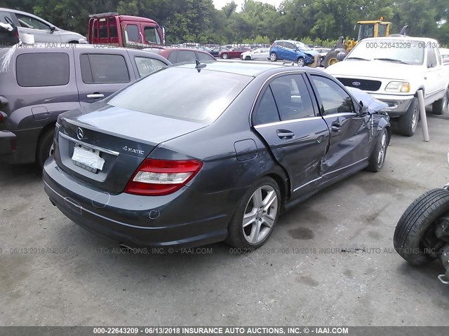 WDDGF8BB2BR180726 - 2011 MERCEDES-BENZ C 300 4MATIC GRAY photo 4